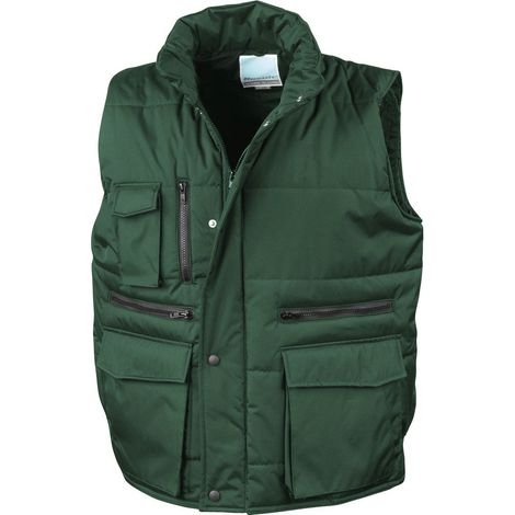 Gilet sans manches de travail matelassé Result Vert Foncé 3XL.