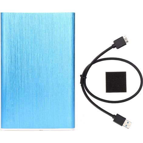 Boîtier de disque dur mobile 2,5 pouces SATA série compatible mécanique complet, coque de disque dur bleu (1/5)