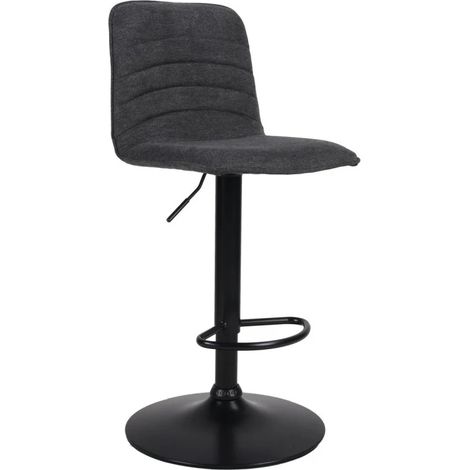 Sgabello Charlie grau mit schwarzem Metallgestell 48x45x91-111