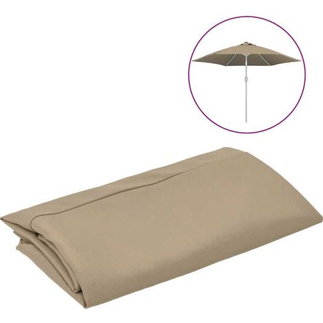 Maison Exclusive - Tissu de remplacement pour parasol d'extérieur Taupe 300 cm (1/5)