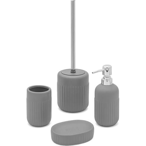 Set completo accessori bagno grigio in ceramica Cup
