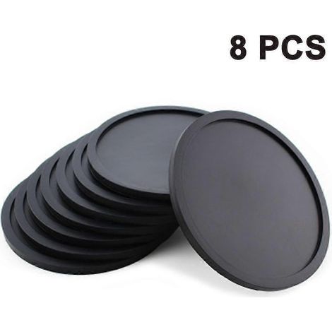 Dessous de verre ronds antidérapants en silicone sans BPA, lot de 8-AquaForge (1/5)