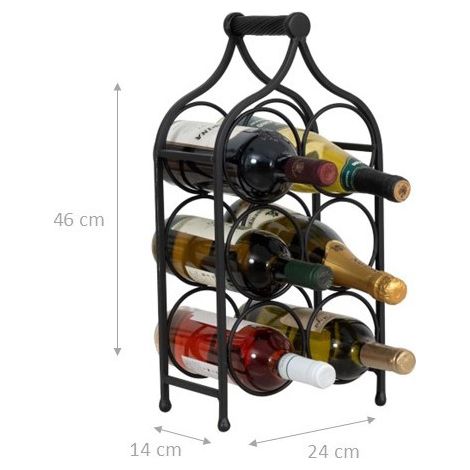 Weinflaschenregal aus Eisen, Tisch-Flaschenregal 46x24 cm Theke Weinregal Küchenregal Weinkeller Weinregal Flaschenhalter