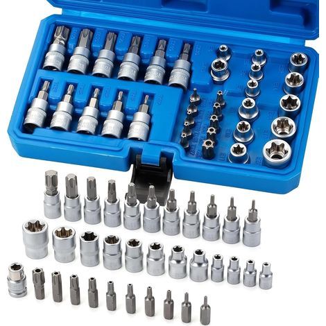 34 Torx-Steckschlüssel, Chrom-Vanadium-Stahl, Innen- und Außengewinde, für Autoreparaturen und Heimwerkerarbeiten (1/5)
