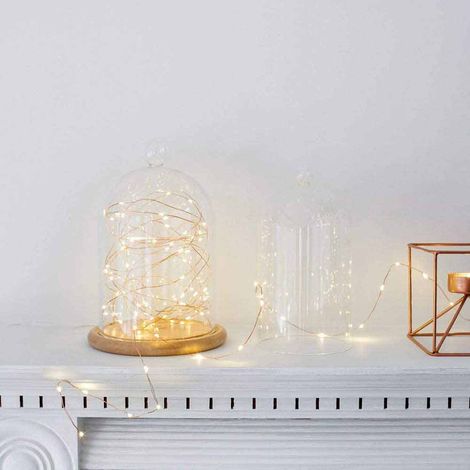 Filo di 10 micro led 10 pezzi stringa 117 cm con cavo metallico flessibile a batteria catena a luce calda per confettata presepe decorazioni natalizie