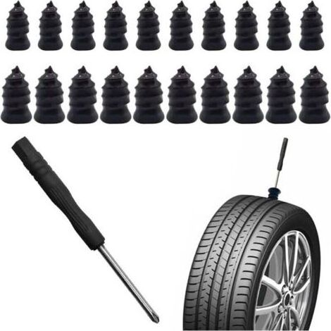 21 Pcs Tubeless Tire Puncture Repair Kit reparation pneu voiturewith Mushroom Avec tournevis,kit anti crevaison voiture Plug for Tyre Punctures and Flats on Cars,Motorcycles,Trucks Tractors (1/4)
