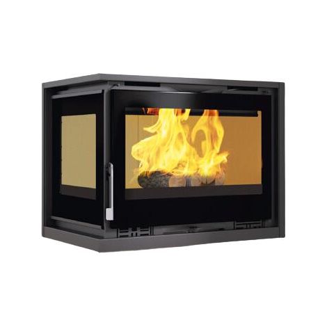 Insert à bois 2 vitres ventilé - FIREMATIC Jenn-I 12.8 kW Foyer en vermiculite (1/4)