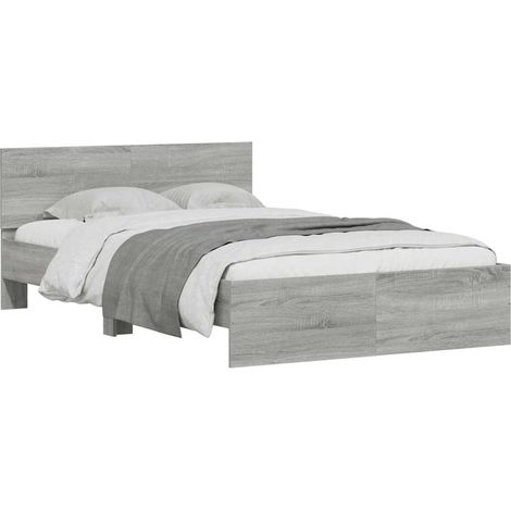 Bed Frame without Mattress Grey Sonoma 120x190 cm Small Double vidaXL