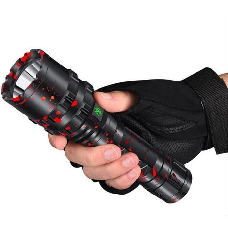 Lampe de Poche LED , Mise à niveau de la lampe de poche Camouflage P50， Lampe de Poche Zoom télescopique pour Camping, Randonnée, D'urgence(pile non incluse) (1/5)
