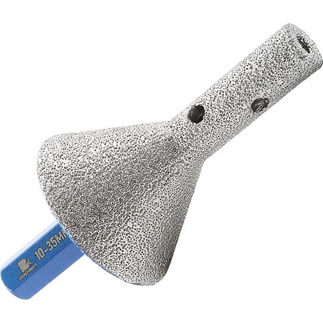 Forets à chanfreiner diamantés de 0,95 cm à 4,5 cm Foret sec pour agrandir la forme de trous existants de porcelaine, céramique dure, granit, marbre tige hexagonale (1/5)