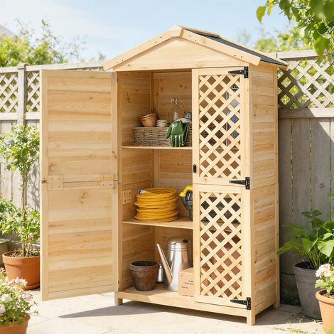 Armoire extérieure abri jardin porte ventilée kit anti basculement