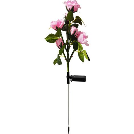 solaire rose lumineuse décorative pour jardin extérieur