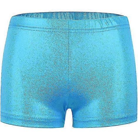 Hochwertige Gymnastikshorts für Mädchen in leuchtenden Farben, ideal für Ballett, Gymnastik und Tanztraining (Blau, Größe 120) (1/5)