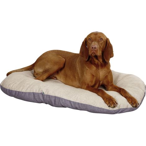 Kerbl Hunde Liegekissen Loneta LxBxH 72/52/8 cm, Hundebett Beige/Grau 80355 (1/4)