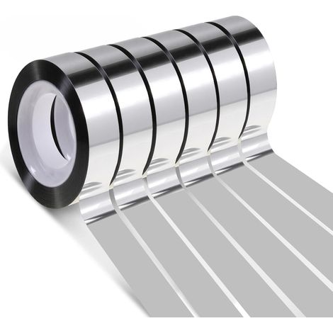 Ruban adhésif décoratif argenté, autocollant, couleur argent, métallisé, 12 mm x 50 m, pour loisirs créatifs, décoration, joints de carrelage, scrapbooking, cadeau (1/5)