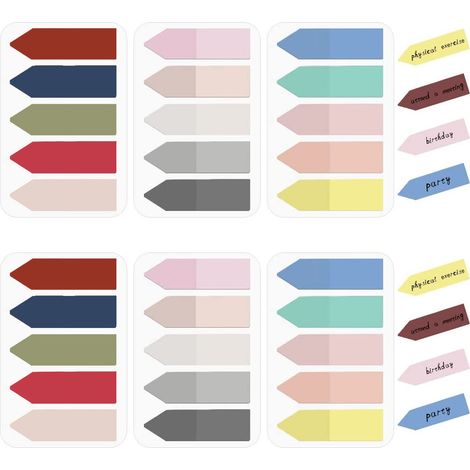 Marque-pages adhésifs colorés en forme de flèche, onglets d'indexation repositionnables, 600 feuilles