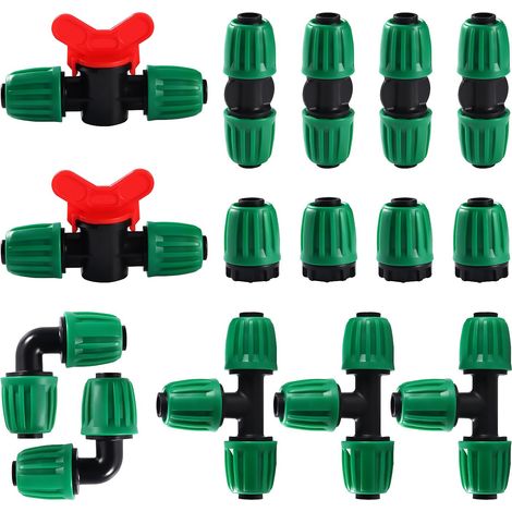 15 pezzi raccordi per irrigazione per tubi da 16 mm, connettore per tubo flessibile per irrigazione, connettore per tubo flessibile per irrigazione da giardino, connettori a spina per sistemi di irrig