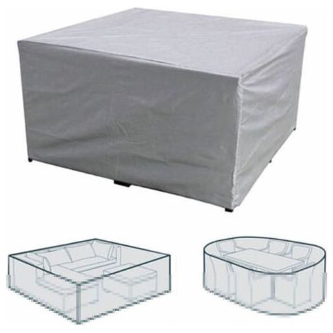 Housse de protection rectangulaire pour meubles de jardin, en polyester, imperméable, anti-poussière, anti-UV, pour chaise ou table de jardin (dimensions : 240x240x90cm) (1/5)