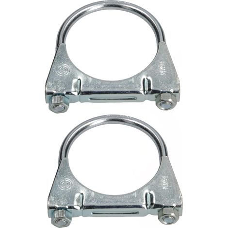 KOTARBAU - Lot de 2 colliers de serrage pour tuyau d'échappement - 65 mm - Pour montage d'antennes, de tuyaux, de mâts - Collier de serrage universel pour raccords de tuyaux