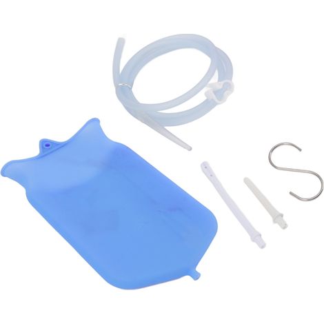 Kit de lavement en silicone pour le nettoyage du côlon à domicile, produit de santé portable 2L bleu (1/5)