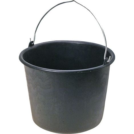 Cubo de construcción de 12 litros con asa metálica.