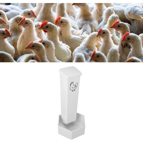 Distributeur Gravité Automatique pour Coquilles d'Huîtres et Gravier pour Poules avec Couvercle Amovible - ABS - Ø11.5cm x 25cm - 410g - 2x Kit avec Vis et Attaches (1/5)