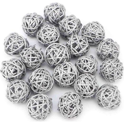 20 Pièces boules de rotin décoratives multicolores en osier, Boules Décoratives Orbes, Ornement De Remplissage De Bol De Vase Bricolage Pour la M on, Remplissage De Vase Pour L'artisanat, Fête (1/5)