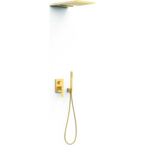 Kit mitigeur encastré 3 voies Rapid‑box pour douche Slim Or Mat 24K - TRES 20237301OM