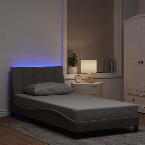 Estructura de cama sin colchón Hanko tela gris taupe 100x200 cm vidaXL (1/5)