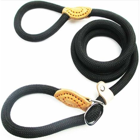 1.5 m Laisse de Chien en Nylon, Noir Corde Laisse Chien, Laisse Chien Corde, Laisse Dressage Chien, Laisse Coulissante, Laisse Lasso pour Chien, Collier Laisse Chien pour Petits et Moyens Chiens (1/4)