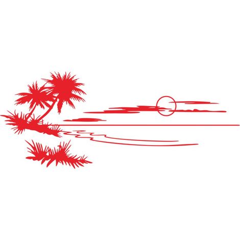 Pegatina decorativa para vehículos y autocaravanas, gran formato, motivo de aventura playera (30 x 20 cm)