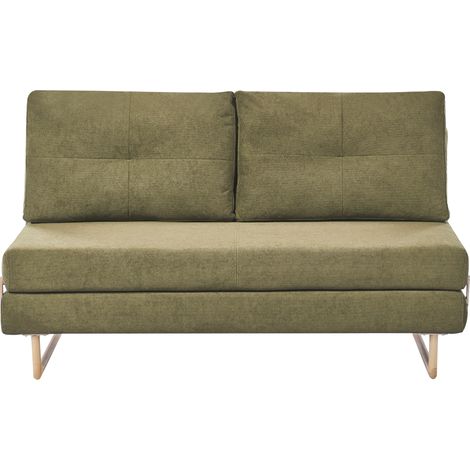 Sofá cama de tela 3 plazas minimalista para 3 personas desplegable verde Jerslev (1/5)