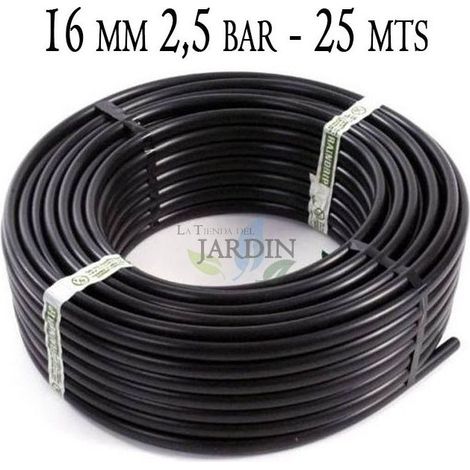Suinga – Tuyau d'irrigation en polyéthylène 16mm – Longueur 25 mètres – Pression 2,5 bars – Résistant aux UV pour irrigation goutte à goutte