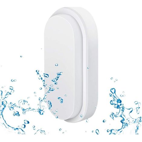 Applique murale d'extérieur à LED 14 W Lampe ovale à LED 4000 K Blanc naturel IP54 étanche pour jardin, terrasse, garage, couloir, sous-sol - 2 pièces