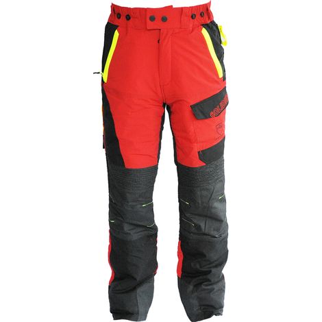 Solidur – Pantalon bûcheron professionnel – Taille XL – Nylon 4 ways stretch – Traitement anti-salissure – Protection 5 couches EN 381-5 (1/3)