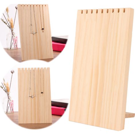 Tablette de Rangement en Bois pour Bijoux - 9 Cases, Présentoir à Colliers et Organisateur de Bureau (1/5)