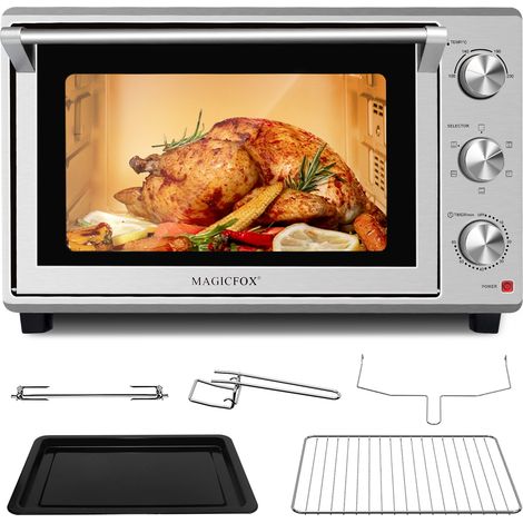 Magicfox – Four de table électrique 46L – Programmable 230° – Minuterie 60 min – 6 modes de cuisson – Double vitrage pour meilleure isolation