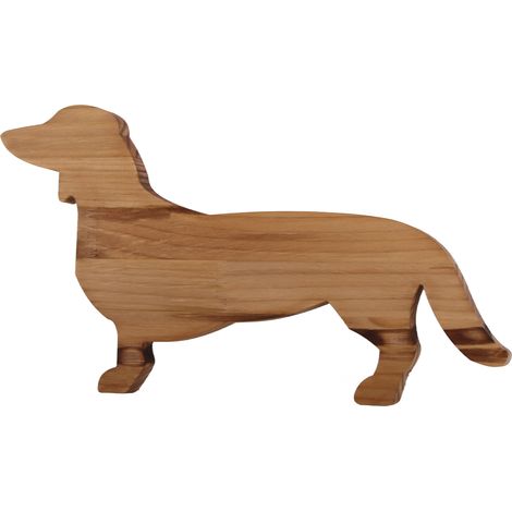 Plat de service en bois en forme de chien pour la cuisine ou les repas chauds - Décoration pour la maison ou les restaurants (1/5)