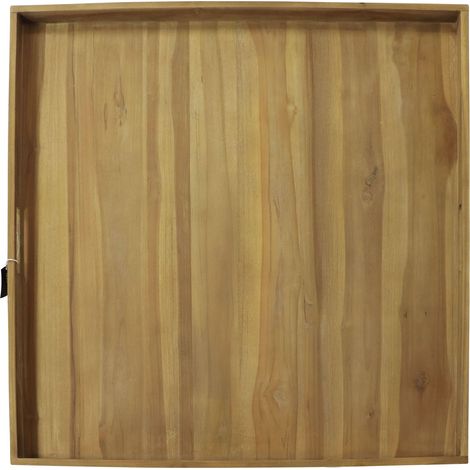 Axi Bayu Plateau De Service En Bois De Teck, Carré, 60 X 60 Cm  Avec Rebord Surélevé  Idéal Pour Les Boissons, Les Verres Et Les Accessoires