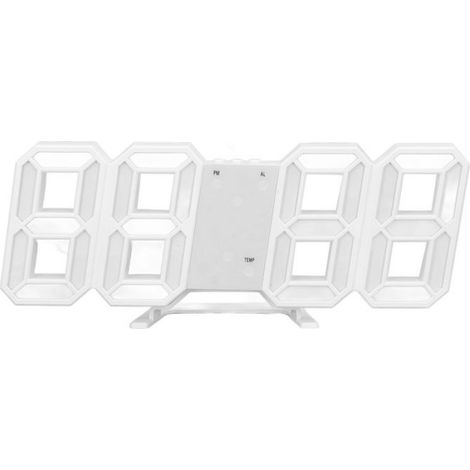 Horloge Murale LED - Réveil Numérique 3D avec Affichage Heure Température - Alimentation USB + Batterie CR2032 - Pour Salon Bureau Chambre - 1 Pièce (1/5)