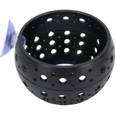 Grotte aquarium pour poisson combattant et crevette, décor bac avec ventouse, abri noir en plastique, lot 1 avec 3 accessoires (1/5)