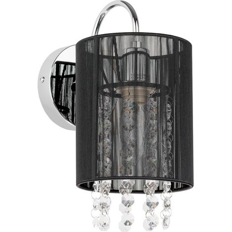 Plafonnier Italux Lana cristal chrome/noir E14 40W