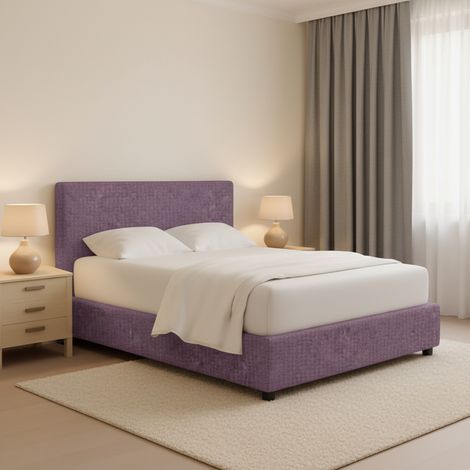 Cama de Matrimonio Widnes, Desenfundable, Hecho en Italia, Lila Violeta (1/5)