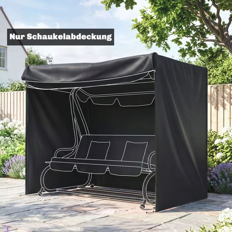 Housse pour balançoire Hollywood, imperméable, polyester, 220 x 125 x 172 cm, noire (1/5)