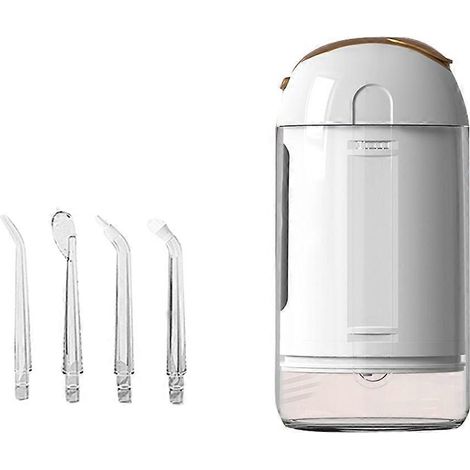 Tragbare Munddusche, kabellose Mini-Munddusche mit teleskopierbarem Wassertank, weiß (1/5)