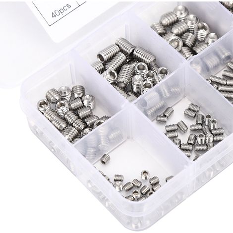 300 pièces Vis à tête hexagonale creuse M3 M4 M5 M6 M8 en Acier Inoxydable 304, Kit de vis de réglage (1/5)