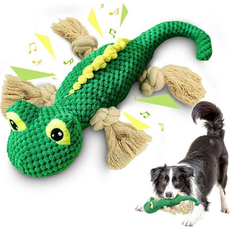 Grand jouet en peluche résistant pour animaux de compagnie, à mâcher, avec un couineur interactif pour lutter contre l'ennui. (1/5)