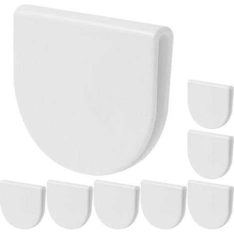 Lot de 8 pinces de rideau de douche coupe-vent et anti-éclaboussures-5.00X4.50X0.70CM-White (1/4)