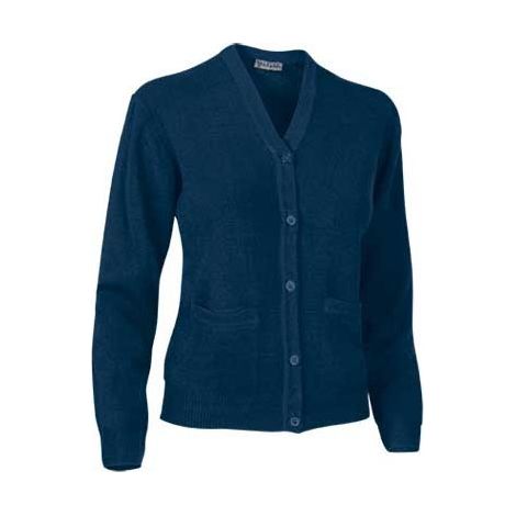 Chaqueta con botones de patrón femenino Cardigan XXL Azul Marino