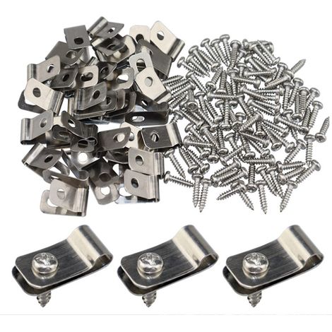 Pince De Fixation - Acier Inoxydable - Pour Fil Soudé - Compatible Clôture Bois Métal Vinyle - Diamètre 10 mm - Lot De 100